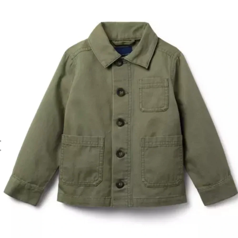 Janie and Jack Olive Green Jean Jacket size 3 - 4 unisex